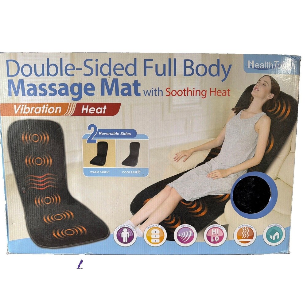 HealthTouch Full Body Massage Mat Heated Vibrating Reversible 3 Zone New See Pic